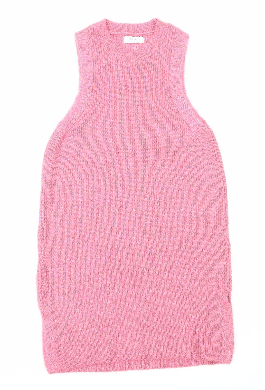 Papaya Womens Pink Acrylic Slip Dress Size S Round Neck Pullover