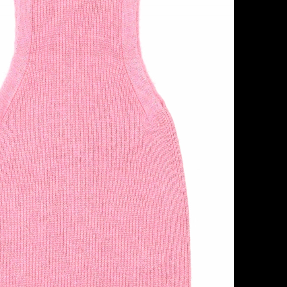 Papaya Womens Pink Acrylic Slip Dress Size S Round Neck Pullover