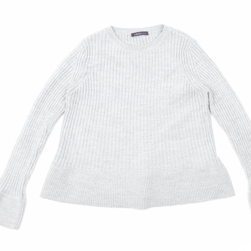 Marks and Spencer Womens Grey Round Neck Acrylic Pullover Jumper Size 8