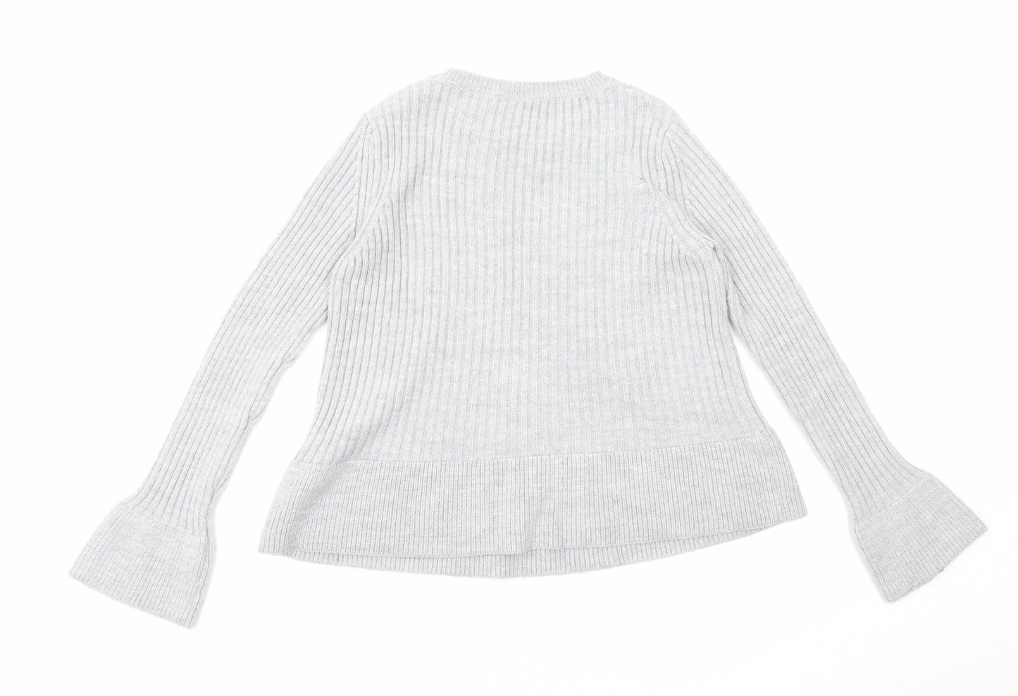 Marks and Spencer Womens Grey Round Neck Acrylic Pullover Jumper Size 8