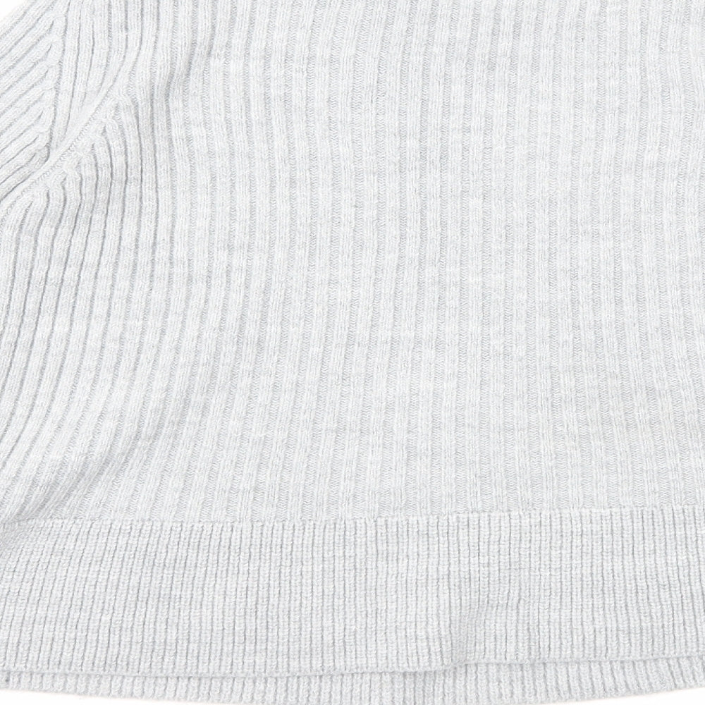 Marks and Spencer Womens Grey Round Neck Acrylic Pullover Jumper Size 8