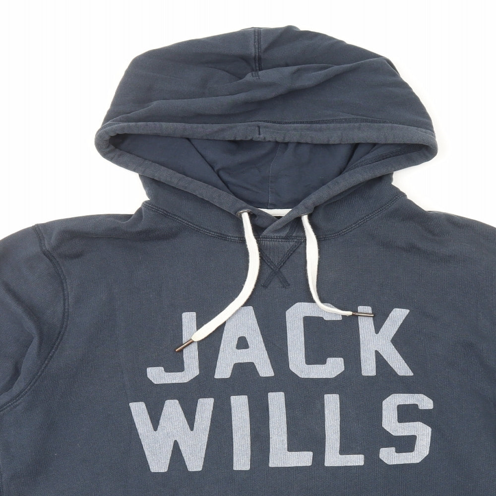 Jack Wills Womens Blue Cotton Pullover Hoodie Size M Pullover