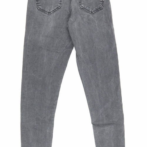 Topshop Womens Grey Cotton Straight Jeans Size 26 in L28.5 in Regular Zip