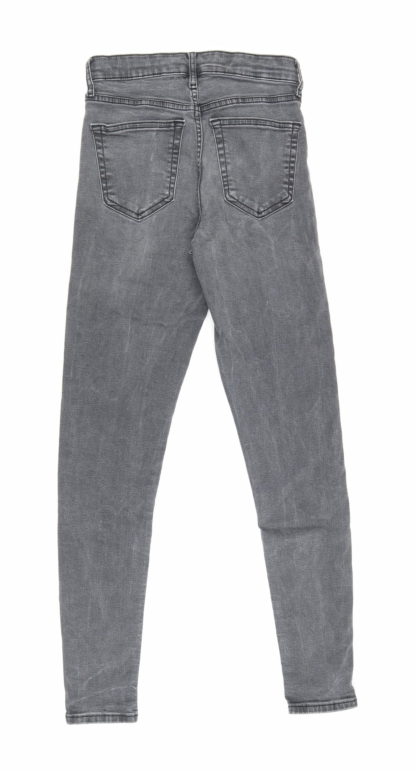 Topshop Womens Grey Cotton Straight Jeans Size 26 in L28.5 in Regular Zip