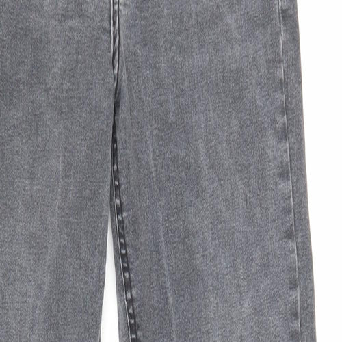 Topshop Womens Grey Cotton Straight Jeans Size 26 in L28.5 in Regular Zip