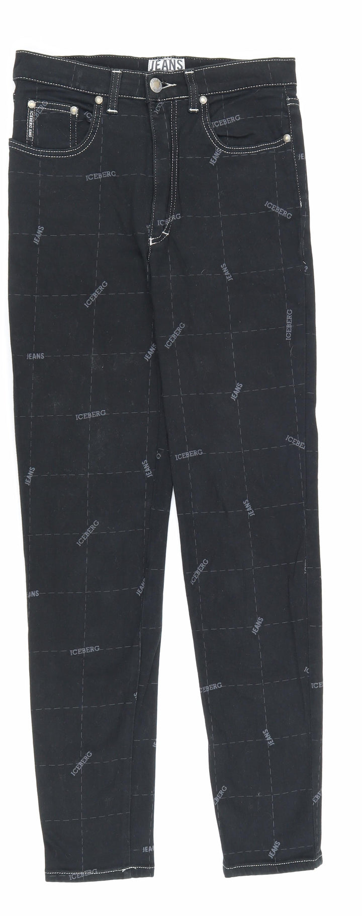 Gilmar Womens Black Geometric Cotton Skinny Jeans Size 29 in L28 in Regular Zip