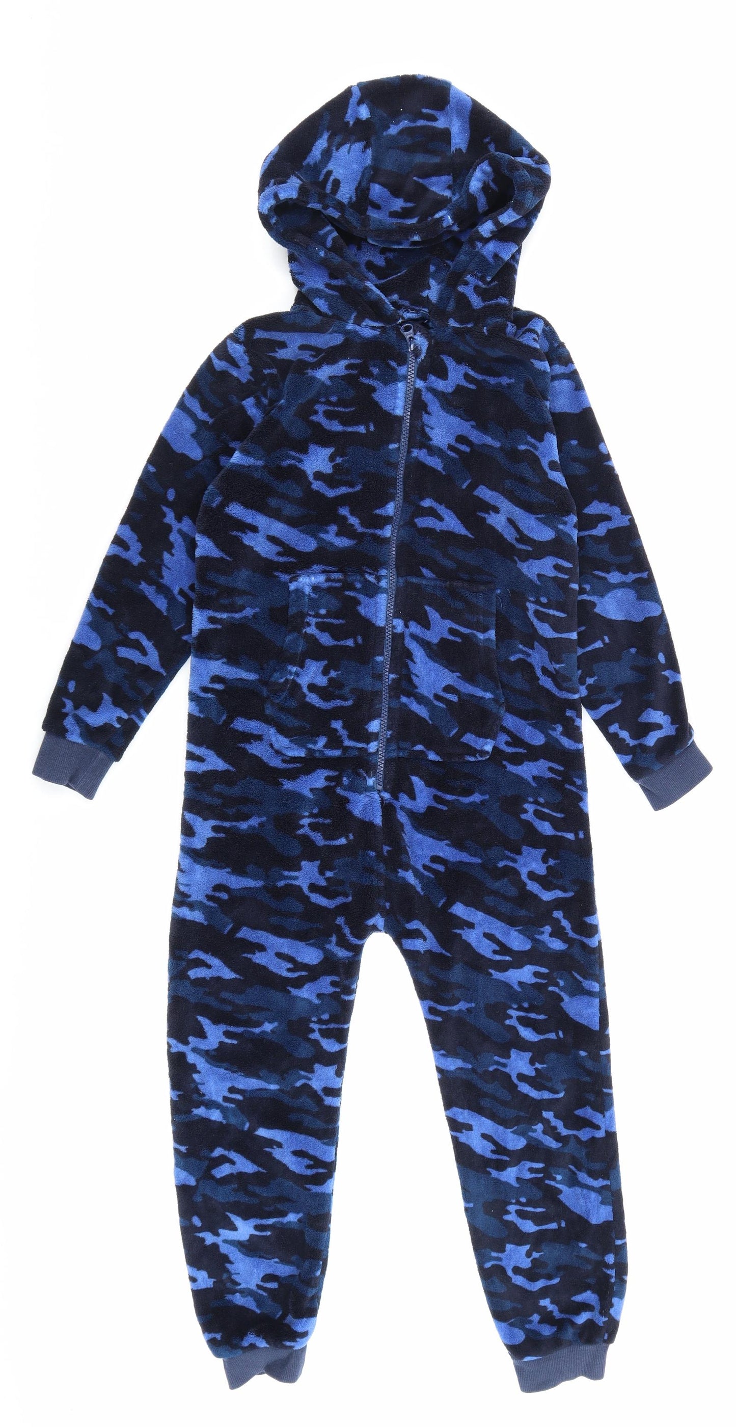 NEXT Boys Blue Camouflage 100% Polyester One Piece Size 7 Years Zip