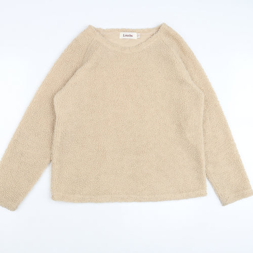 Louche Womens Beige Round Neck Polyester Pullover Jumper Size 8