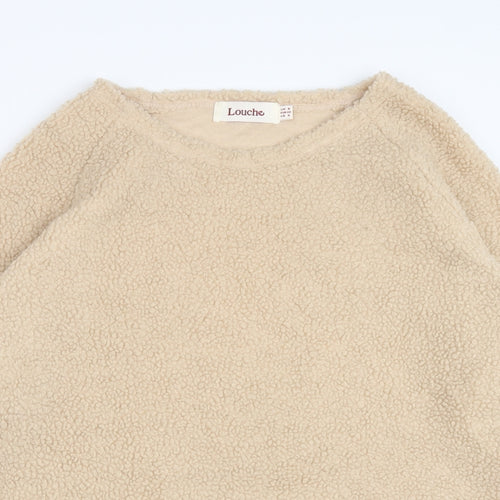 Louche Womens Beige Round Neck Polyester Pullover Jumper Size 8