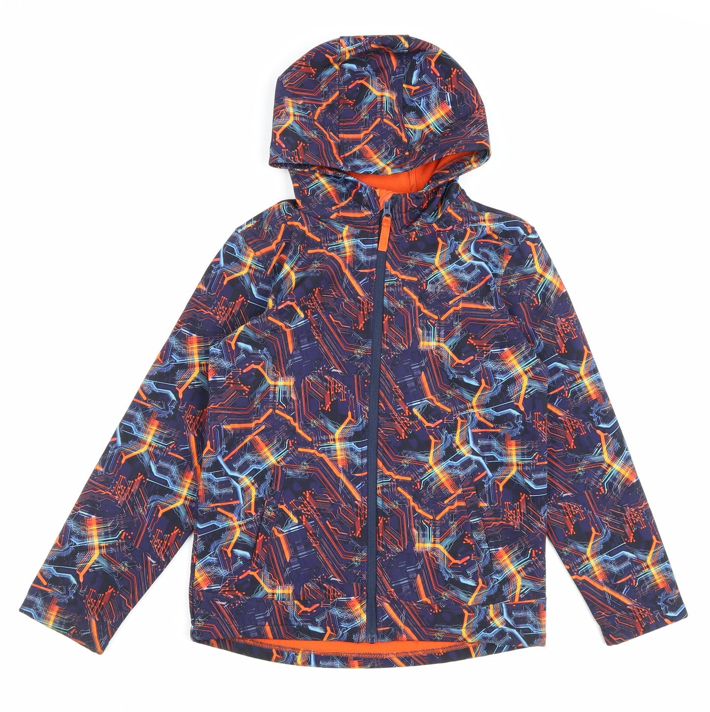 Mountain Warehouse Boys Multicoloured Geometric Rain Coat Coat Size 11-12 Years Zip