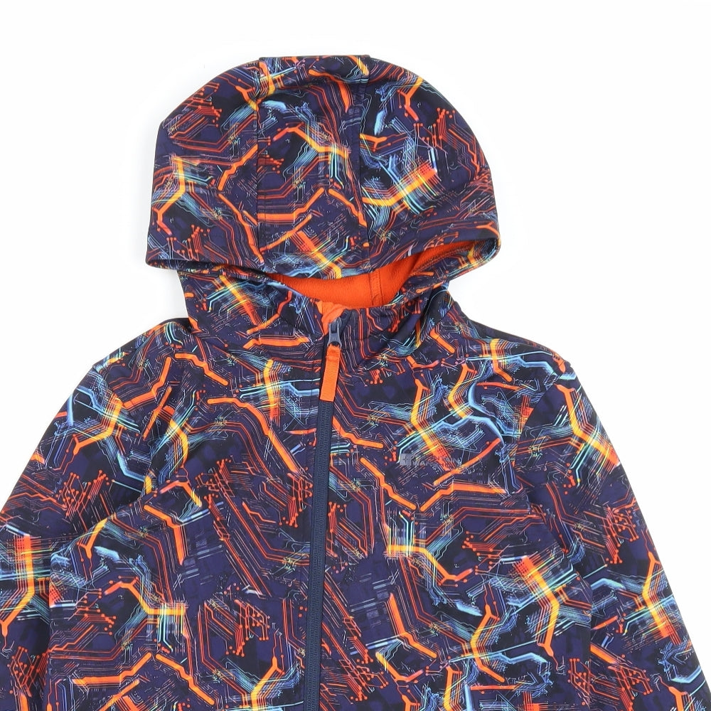 Mountain Warehouse Boys Multicoloured Geometric Rain Coat Coat Size 11-12 Years Zip