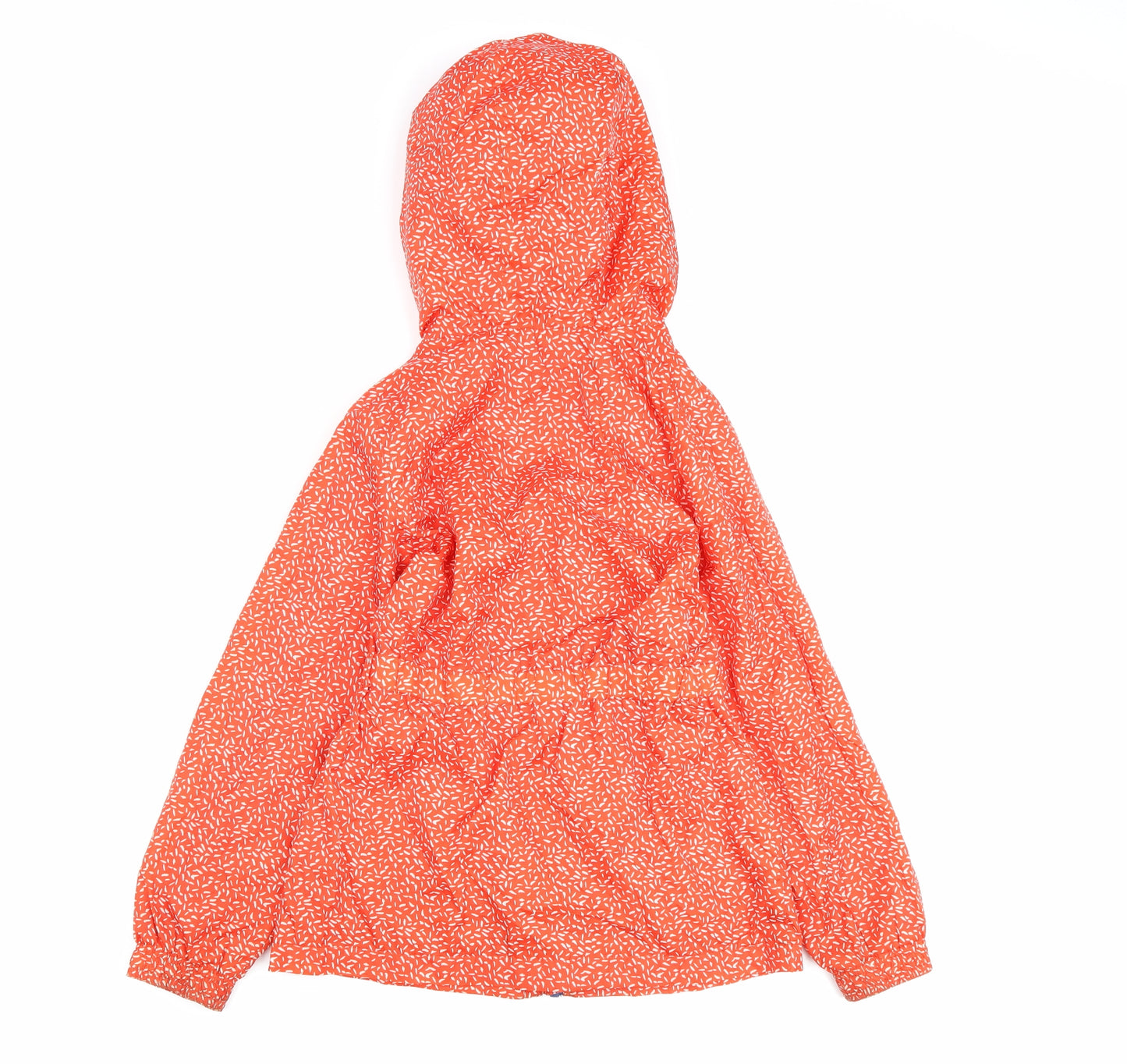 TU Girls Red Geometric Rain Coat Coat Size 7-8 Years Zip