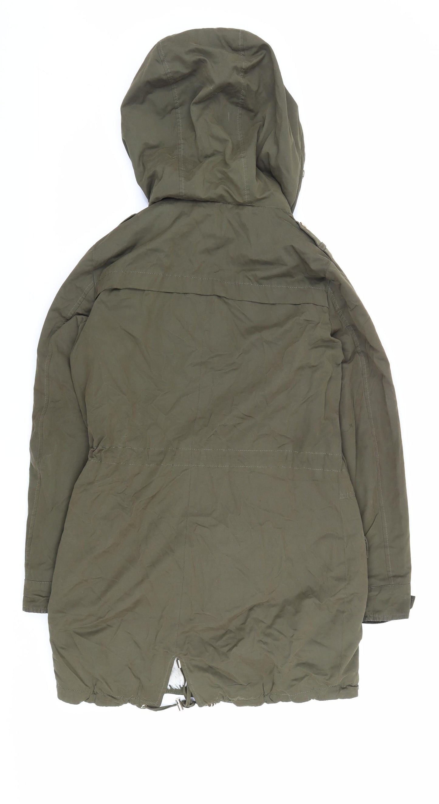 Miss Selfridge Womens Green Parka Coat Size 8 Zip