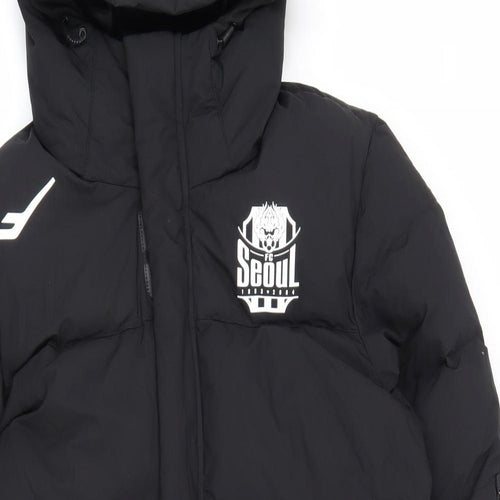 Pro-Specs Mens Black Quilted Coat Size L Zip - FC Seoul