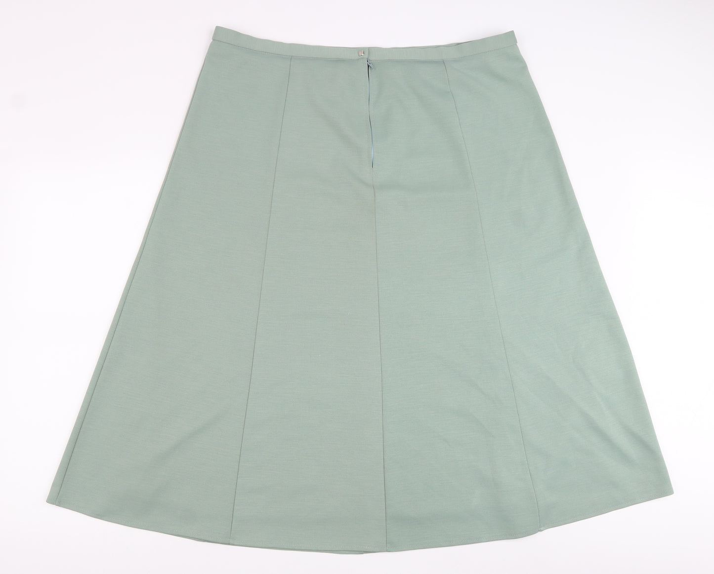 Karelia Womens Green Polyester A-Line Skirt Size 22 Zip