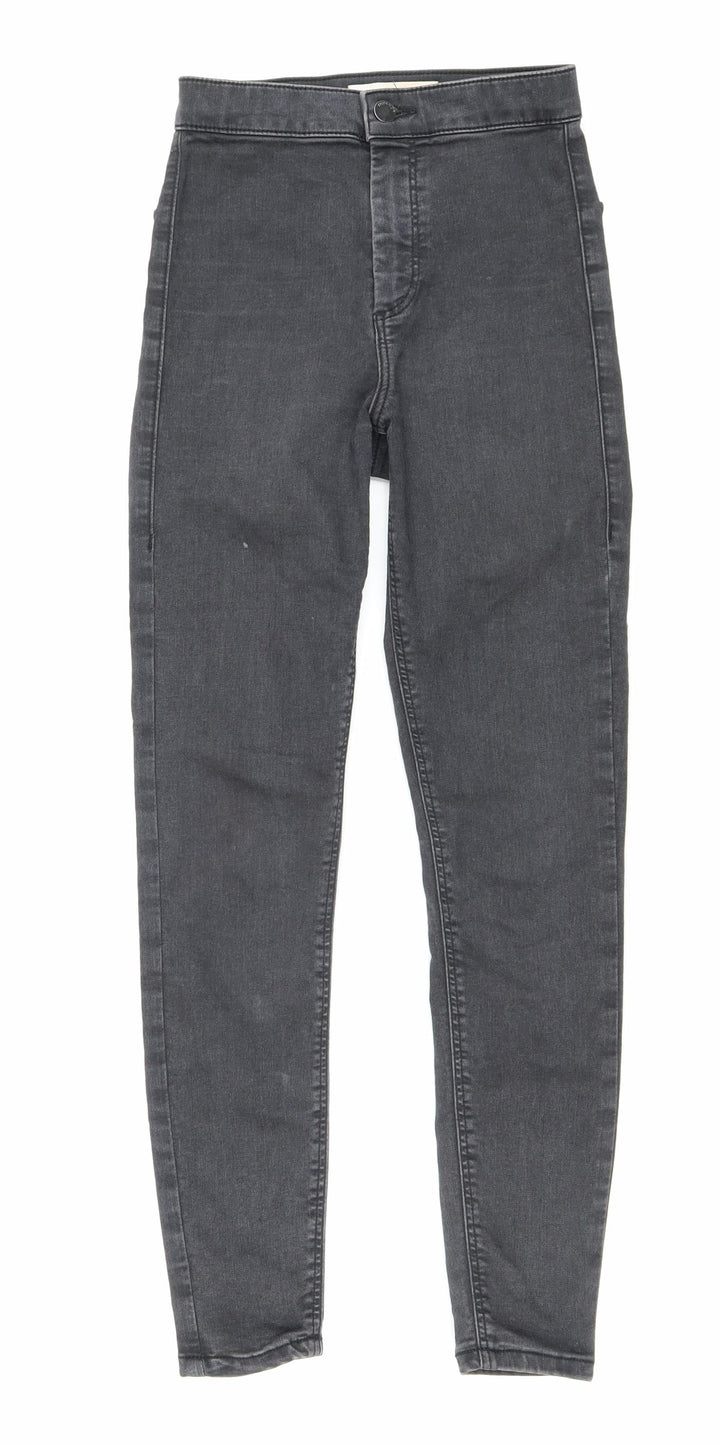 Topshop Womens Black Cotton Skinny Jeans Size 25 in L25.5 in Slim Zip