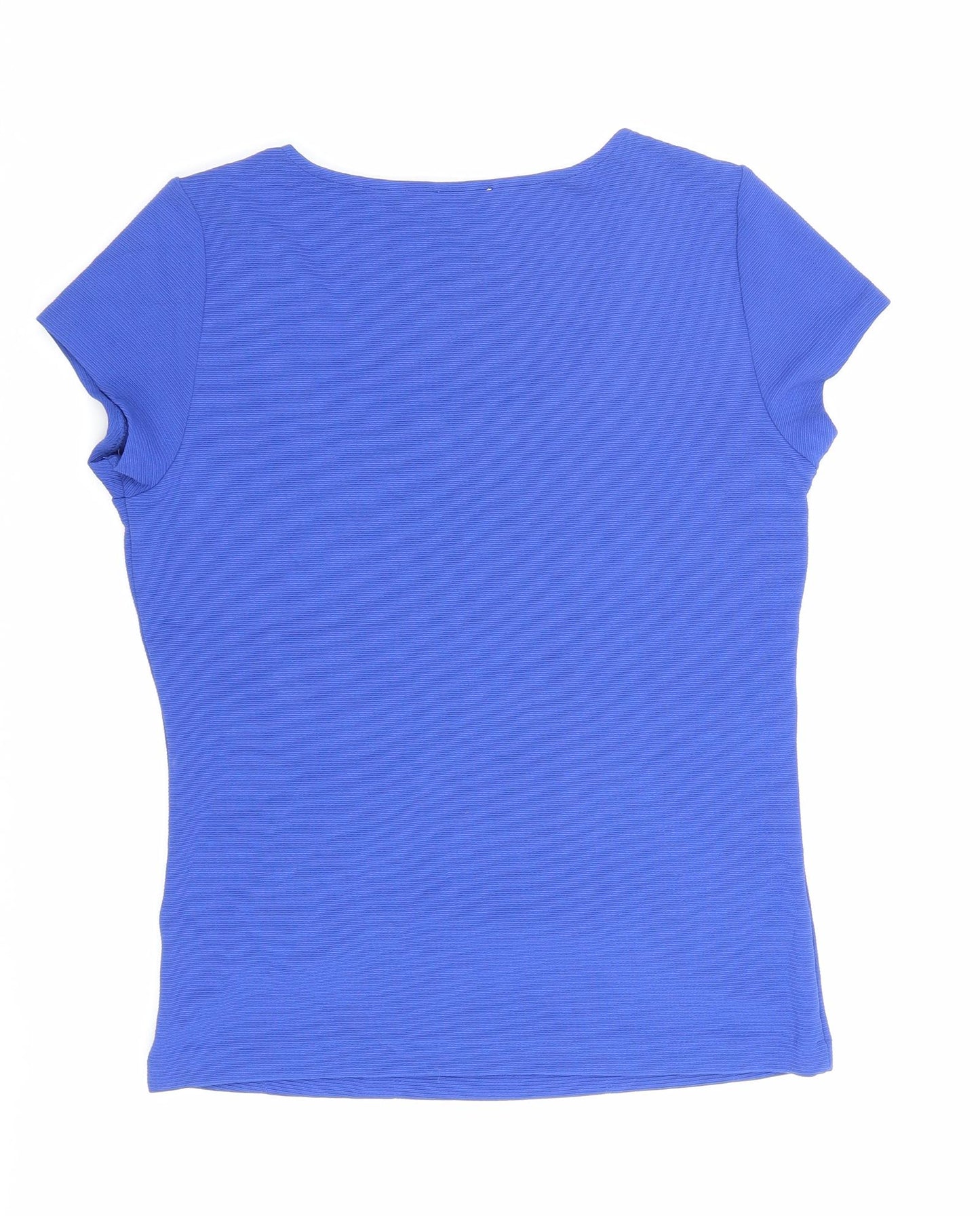 Planet Womens Blue Polyimide Basic T-Shirt Size S Square Neck