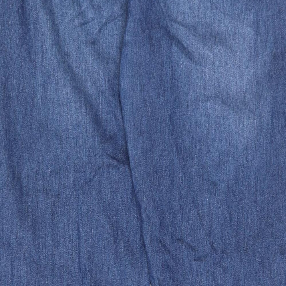 Wallis Womens Blue Cotton Straight Jeans Size 10 L28 in Regular Button