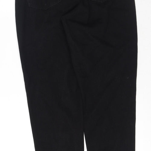 Missguided Womens Black Cotton Mom Jeans Size 6 L30 in Regular Button