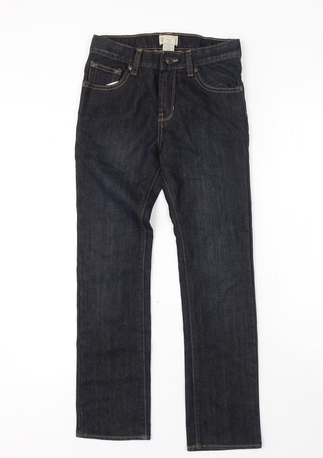 Gap Boys Blue Cotton Straight Jeans Size 10-11 Years Regular Button