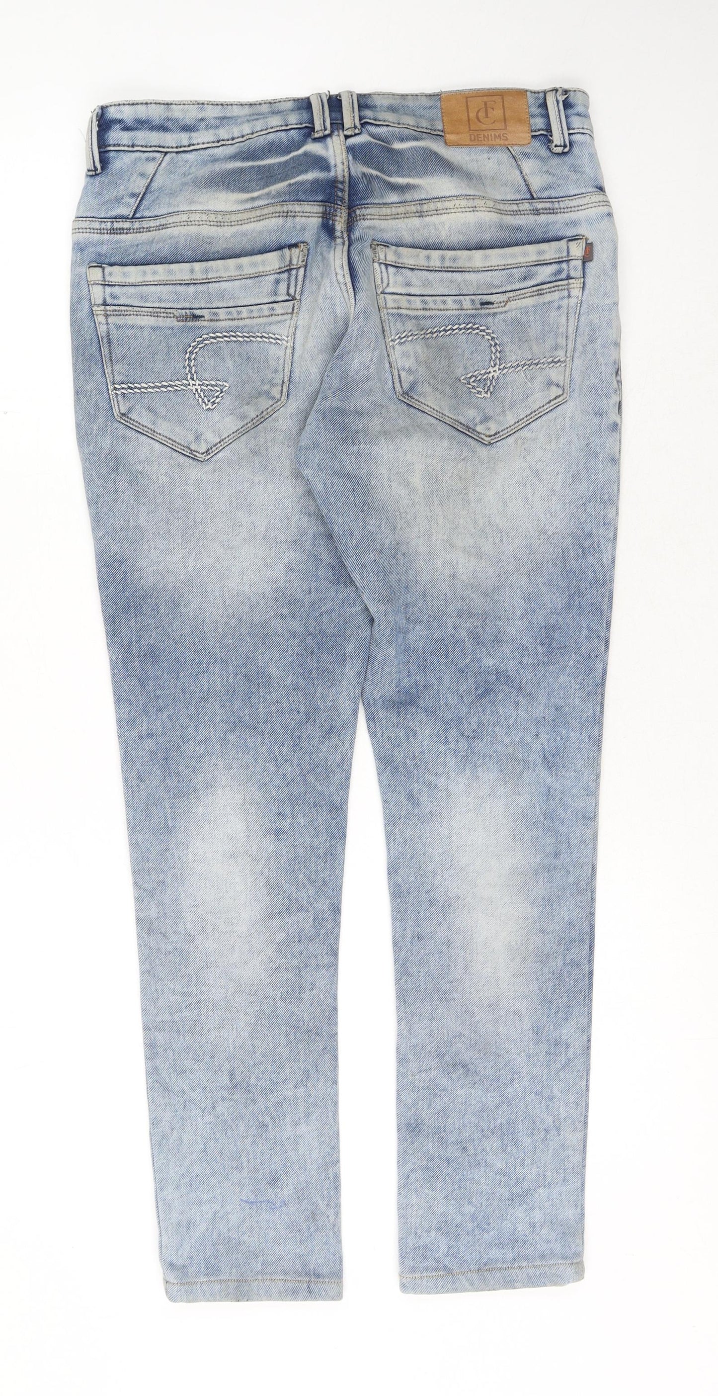 First Classics Mens Blue Cotton Straight Jeans Size 30 in L30 in Regular Button