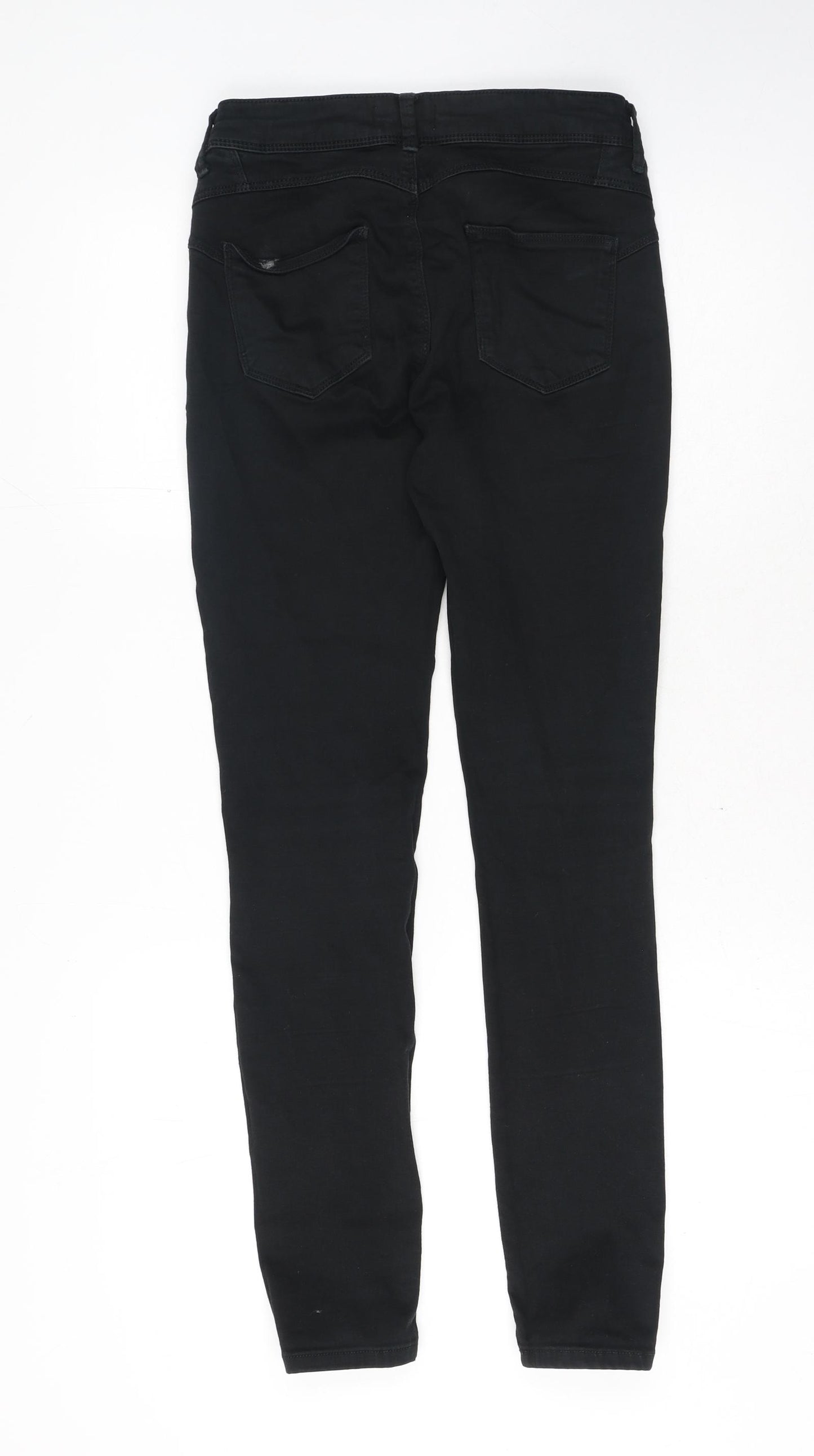 Marks and Spencer Womens Black Cotton Skinny Jeans Size 8 L29 in Regular Button