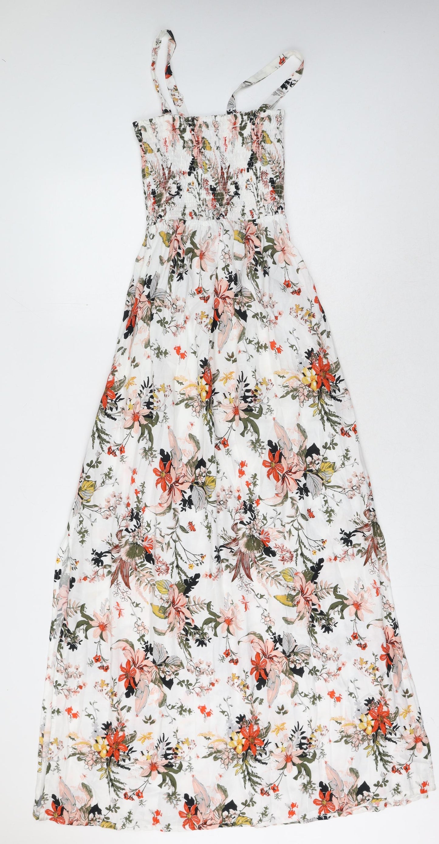Marks and Spencer Womens Multicoloured Floral Viscose Maxi Size 10 Square Neck Pullover