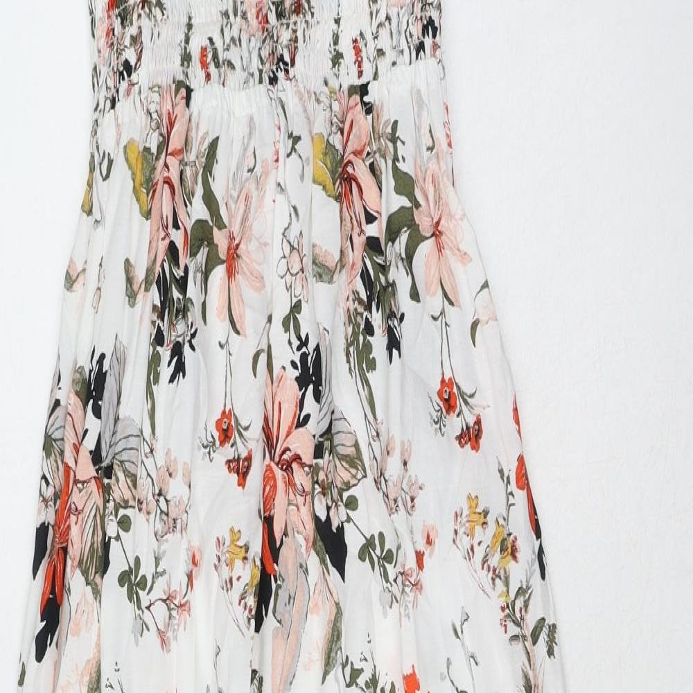 Marks and Spencer Womens Multicoloured Floral Viscose Maxi Size 10 Square Neck Pullover