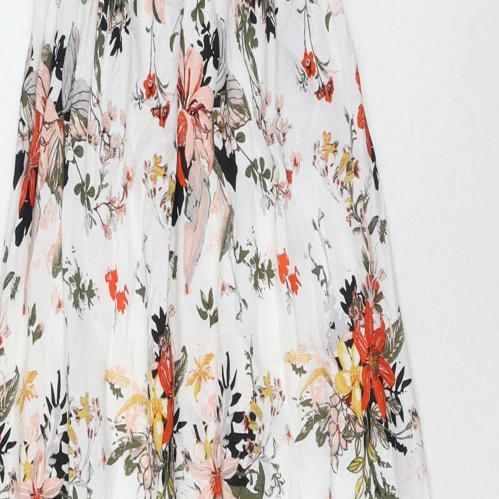 Marks and Spencer Womens Multicoloured Floral Viscose Maxi Size 10 Square Neck Pullover