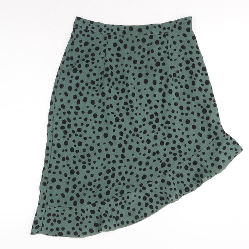 Nasty Gal Womens Green Geometric Polyester Mini Skirt Size 12 Zip