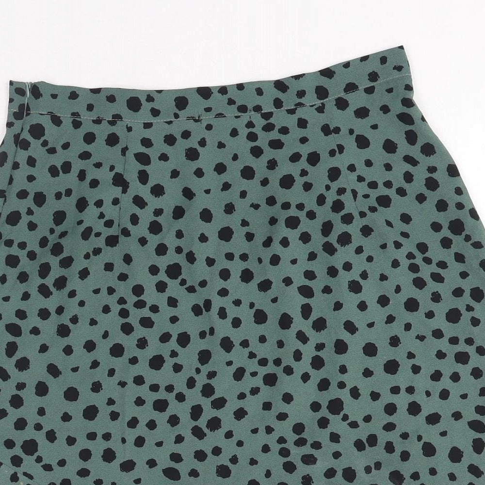 Nasty Gal Womens Green Geometric Polyester Mini Skirt Size 12 Zip
