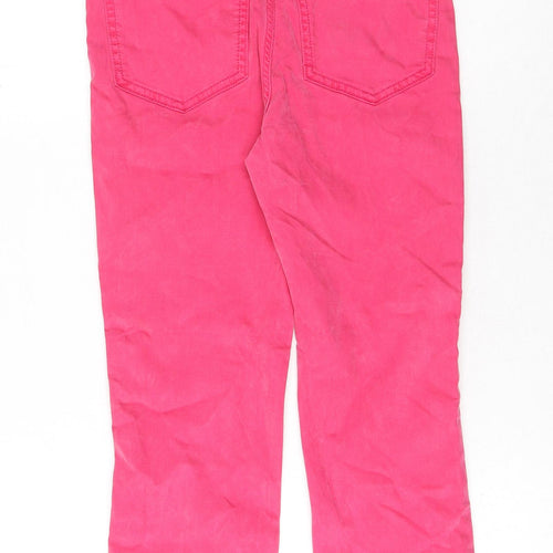 Marks and Spencer Womens Pink Cotton Straight Jeans Size 6 L24 in Regular Button