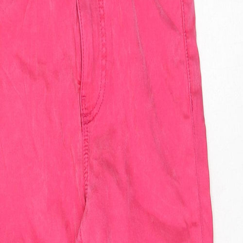 Marks and Spencer Womens Pink Cotton Straight Jeans Size 6 L24 in Regular Button