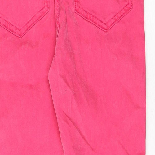 Marks and Spencer Womens Pink Cotton Straight Jeans Size 6 L24 in Regular Button