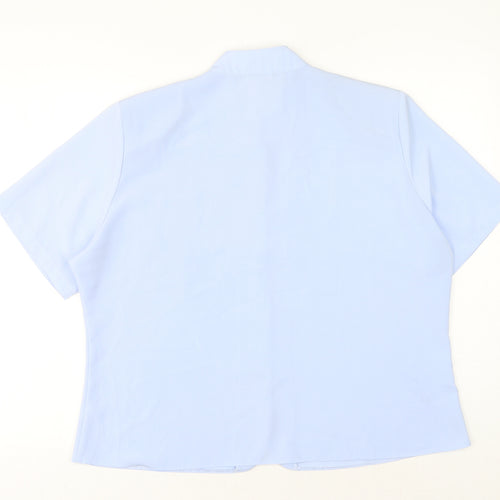 michael gold Womens Blue Cotton Basic Button-Up Size 20 Mock Neck