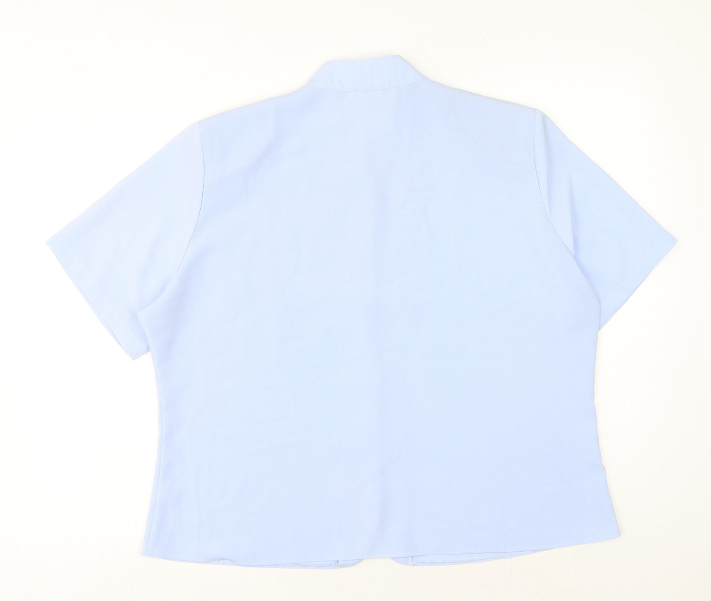 michael gold Womens Blue Cotton Basic Button-Up Size 20 Mock Neck