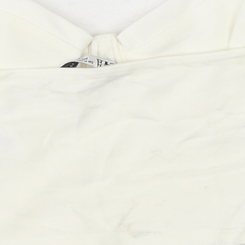 Zara Womens White Viscose Cropped Blouse Size M Sweetheart - Corset Style