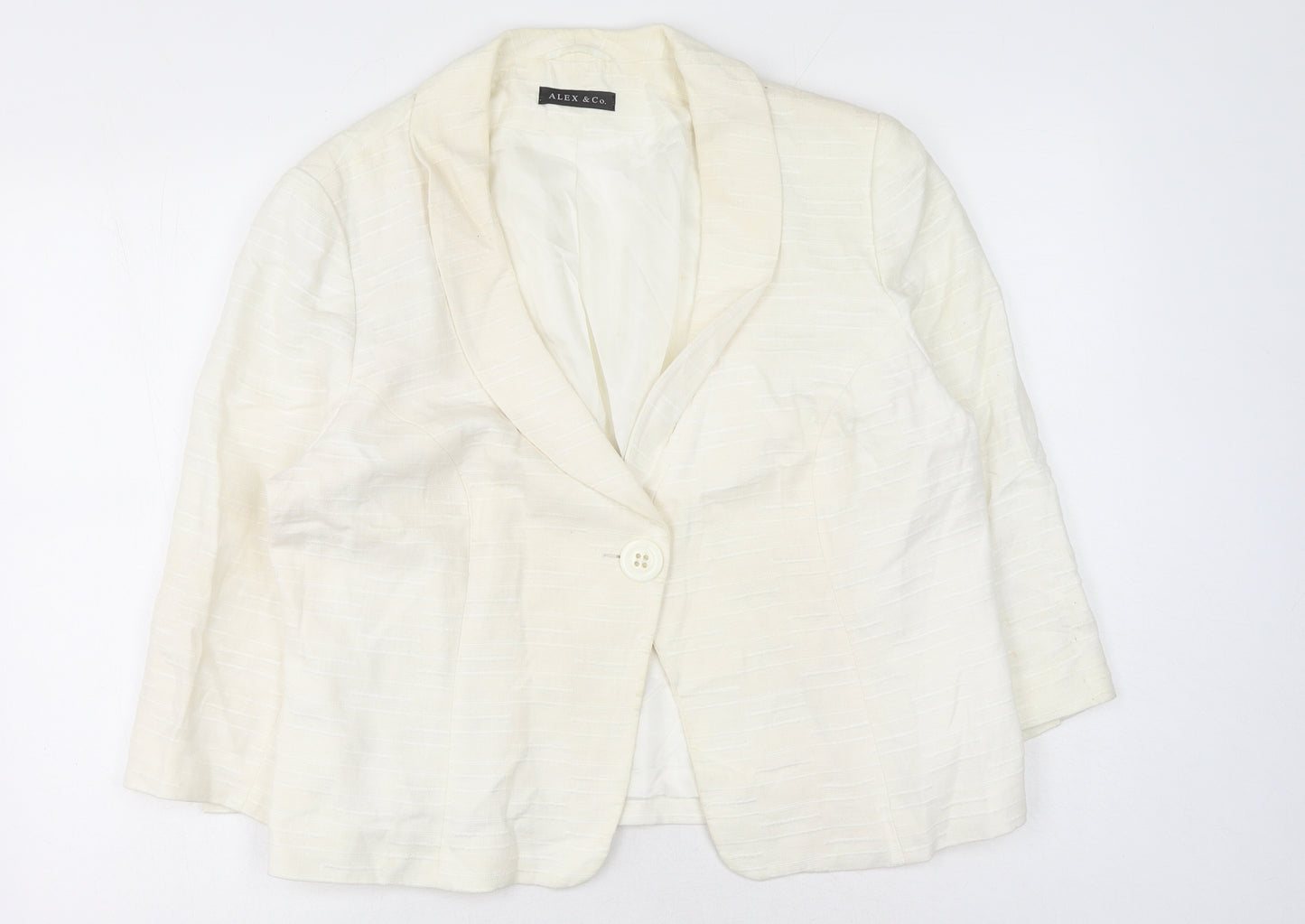 Alex&co Womens White Jacket Size 20 Button