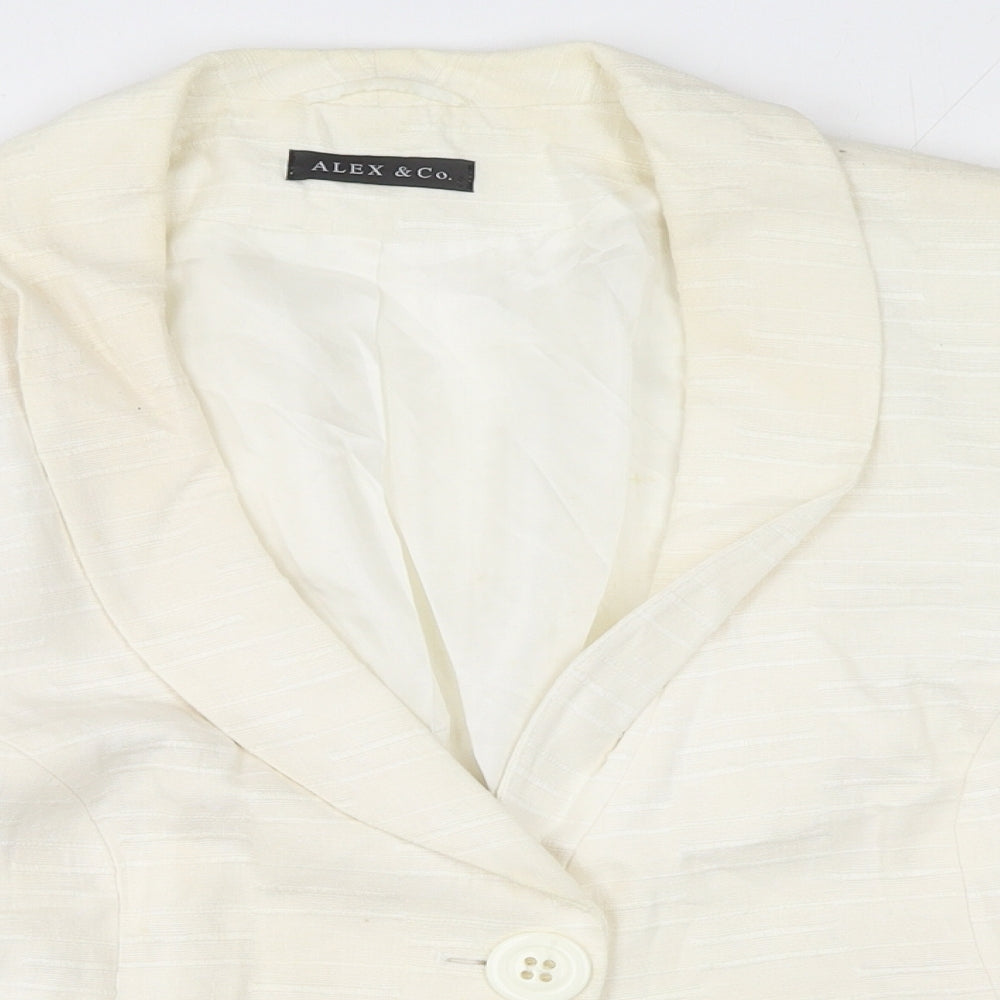 Alex&co Womens White Jacket Size 20 Button
