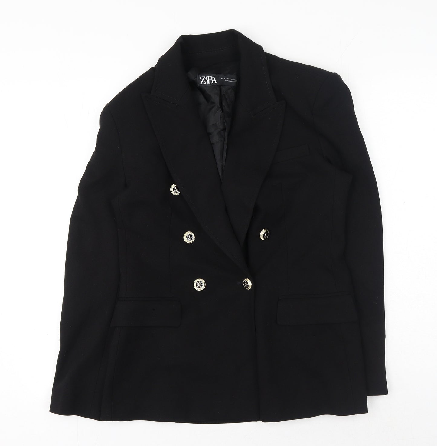 Zara Womens Black Acetate Jacket Blazer Size S