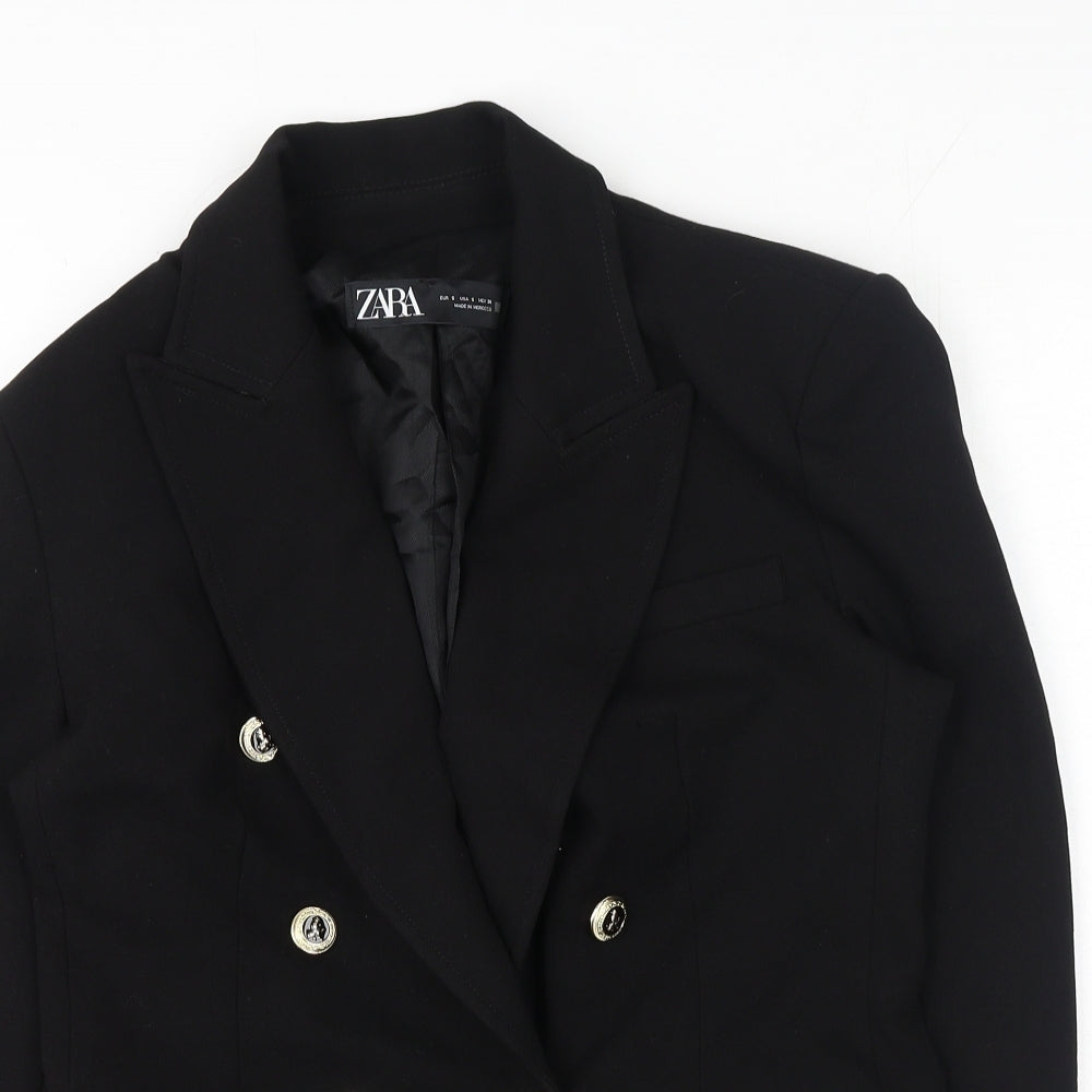 Zara Womens Black Acetate Jacket Blazer Size S