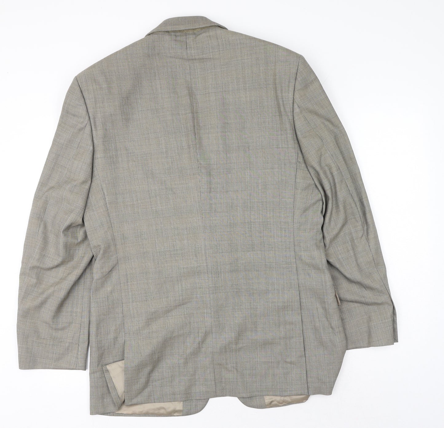 Jaeger Mens Brown Plaid Wool Jacket Suit Jacket Size 40
