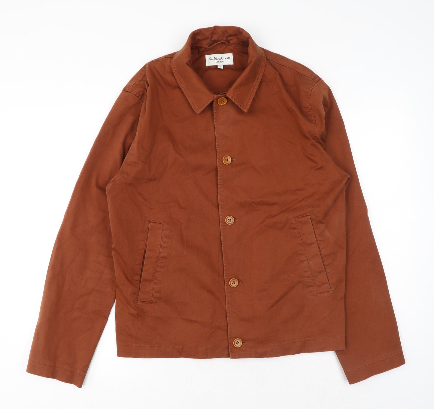 You Must Create Womens Brown Jacket Size M Button
