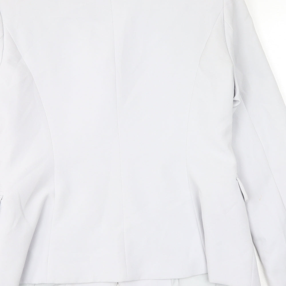 ATTENTIF Womens Grey Polyester Jacket Blazer Size 14