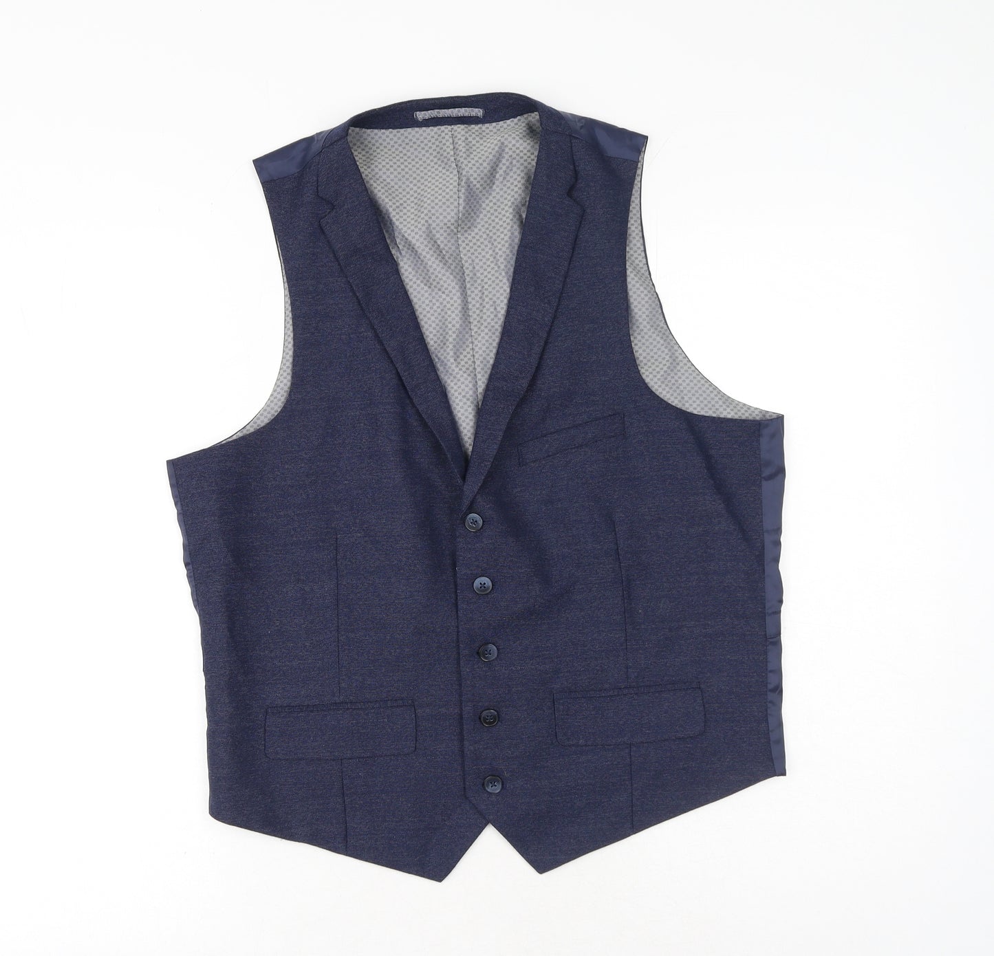 Slaters Mens Blue Wool Jacket Suit Waistcoat Size 40