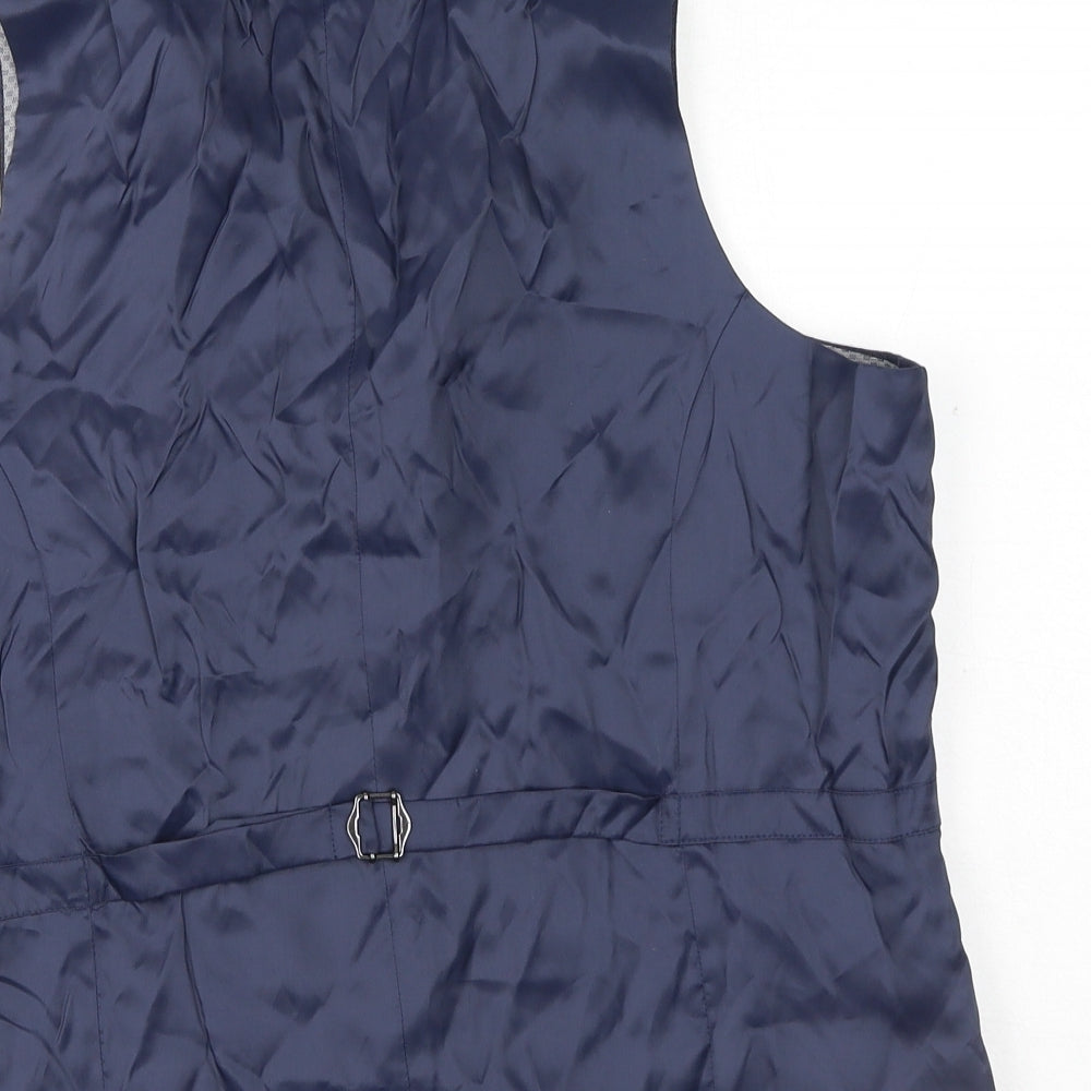 Slaters Mens Blue Wool Jacket Suit Waistcoat Size 40