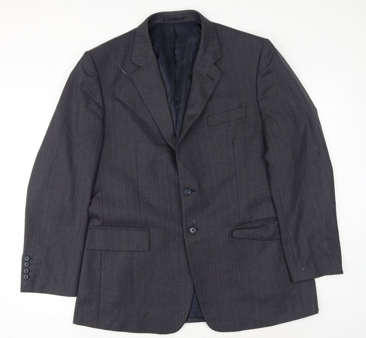 Brook Taverner Mens Grey Polyester Jacket Suit Jacket Size 42