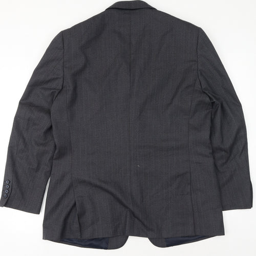 Brook Taverner Mens Grey Polyester Jacket Suit Jacket Size 42