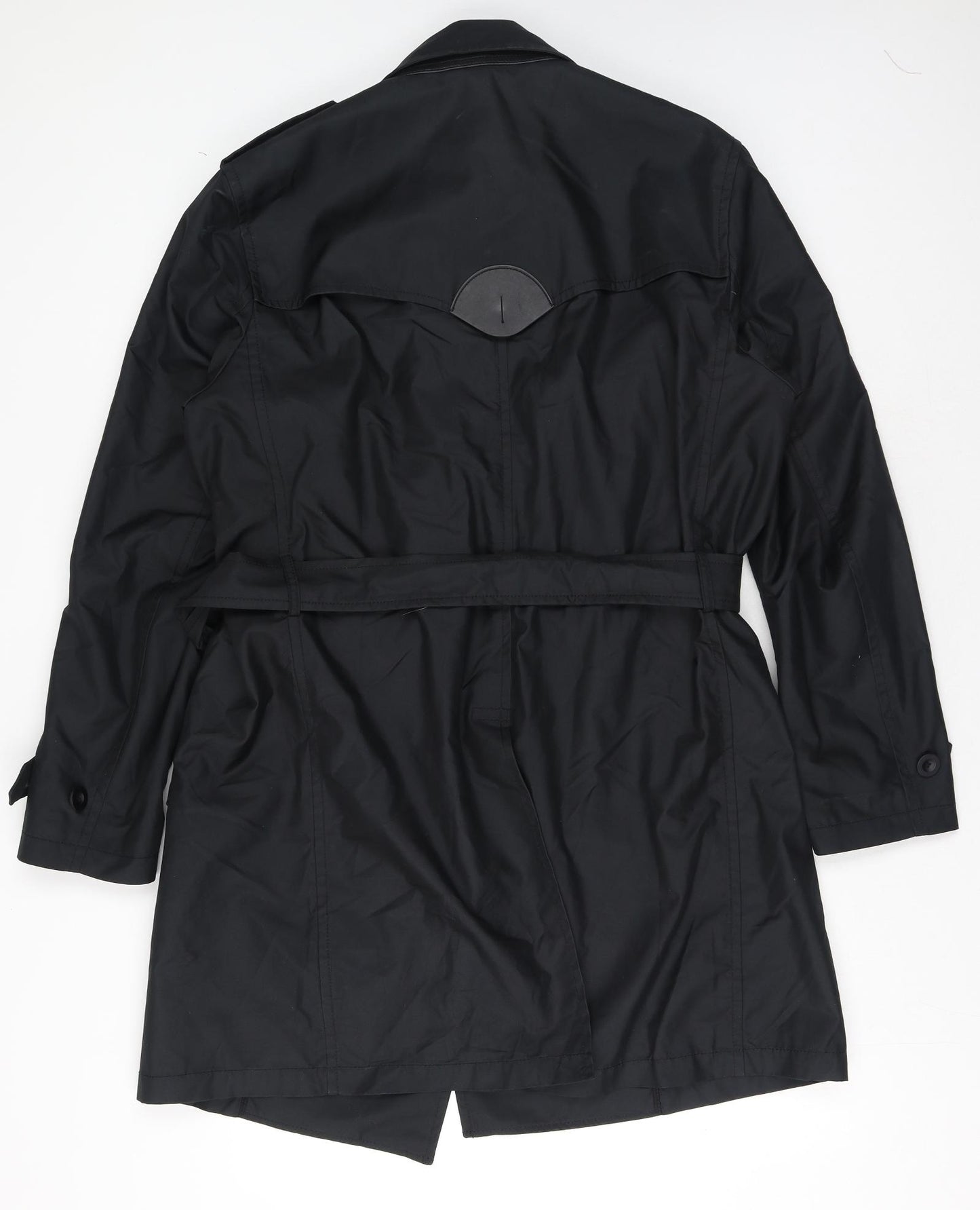 Coach Womens Black Pea Coat Coat Size L Button