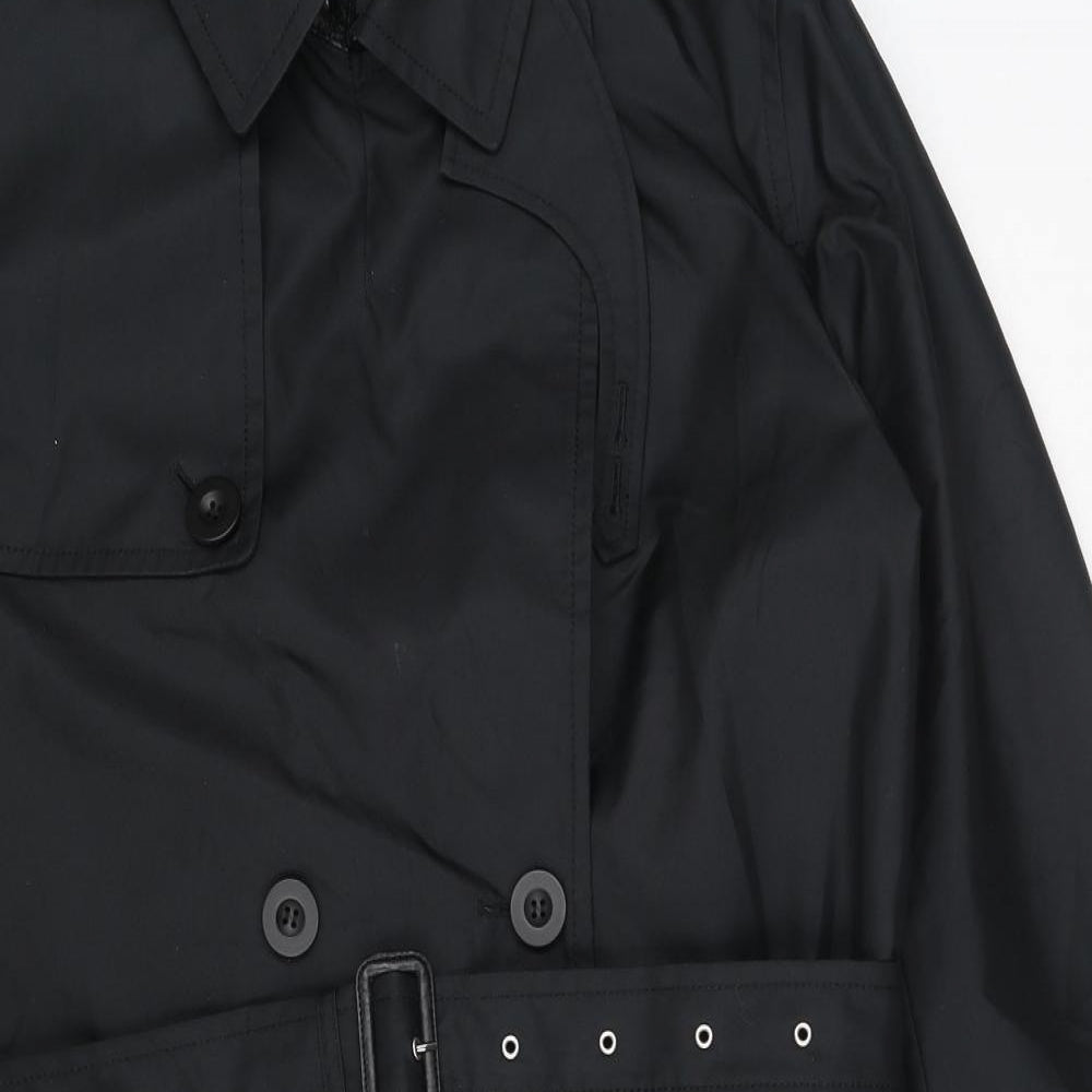 Coach Womens Black Pea Coat Coat Size L Button